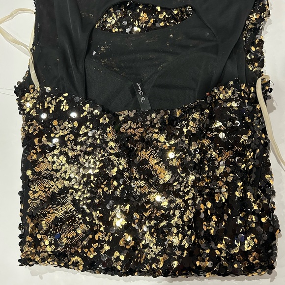 BSharp Black and Gold Sequin Mini Dress - Picture 7 of 11